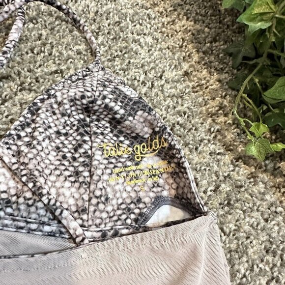 Talie Golds Two Piece Bikini Brown Snakeskin Size S - Picture 7 of 8